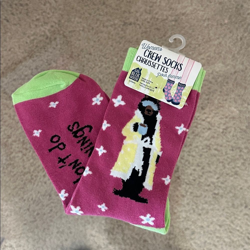 NWT I DONT DO MORNINGS socks